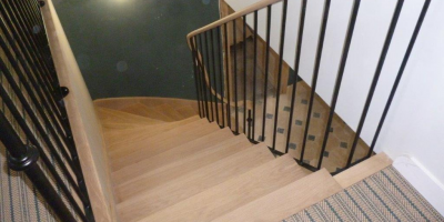 escalier cintré avec rampe débillardée - Seine Maritime