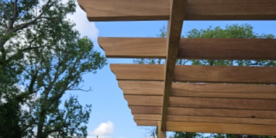 Pergola en iroko Normandie